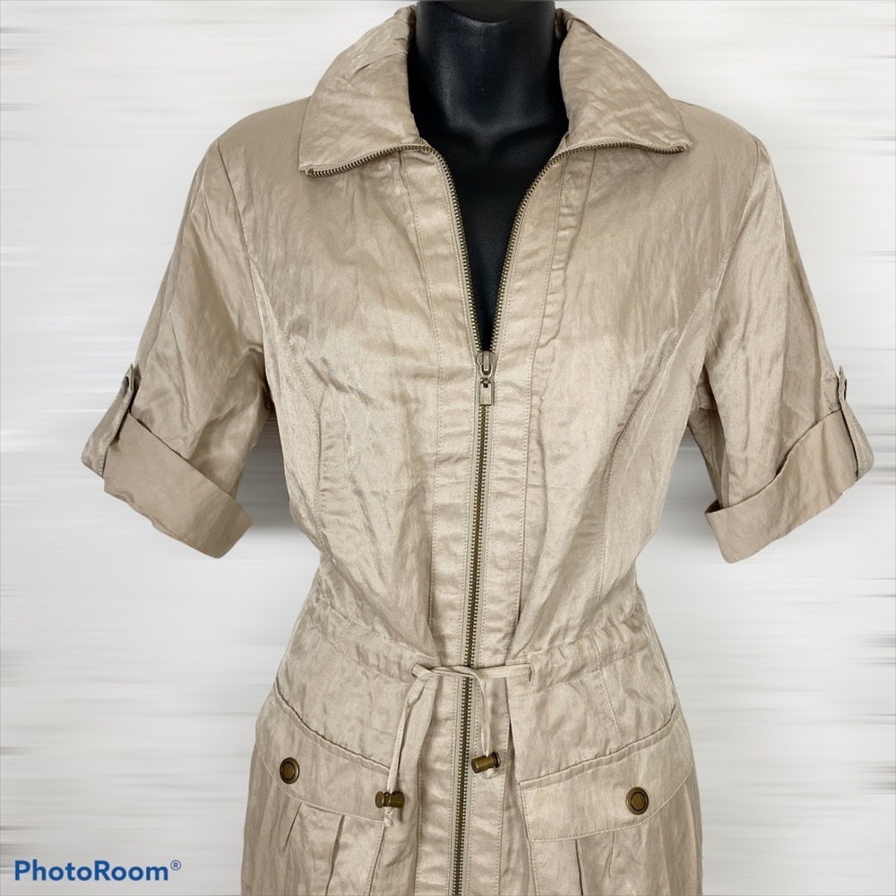 ZENERGY by CHICO’S Tan Utility Zipper Shift Dress - Picture 2 of 14